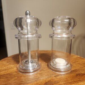 Clear Lucite Salt Shaker & Pepper Grinder Set, 5"